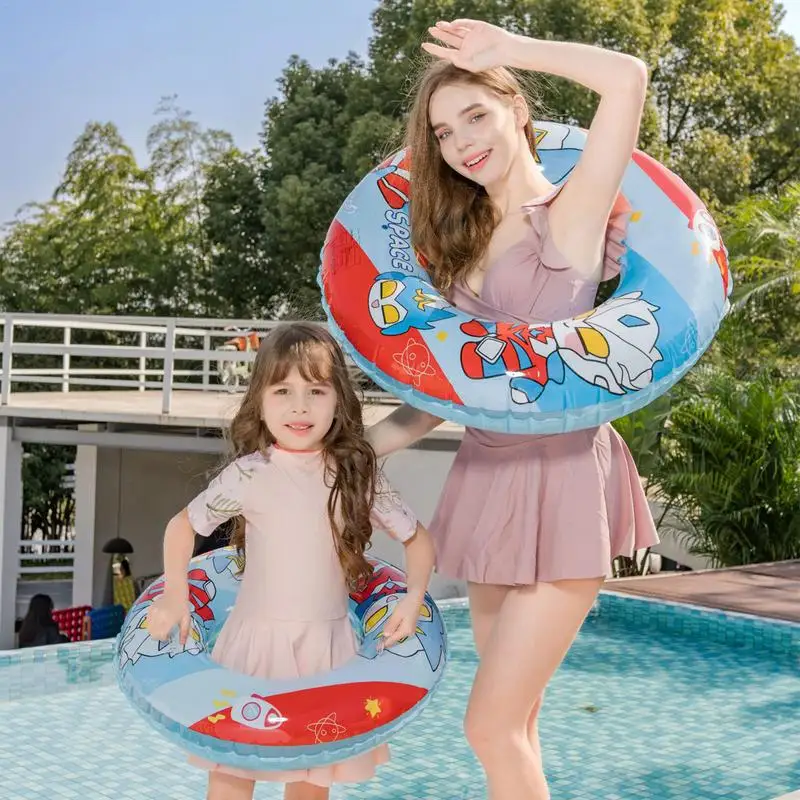 Kid Swimming Ring Cartoon Pattern Inflatable Toddler Swim Ring Kids Floaties For Pool Children Waist Swim Trainer Inflatable