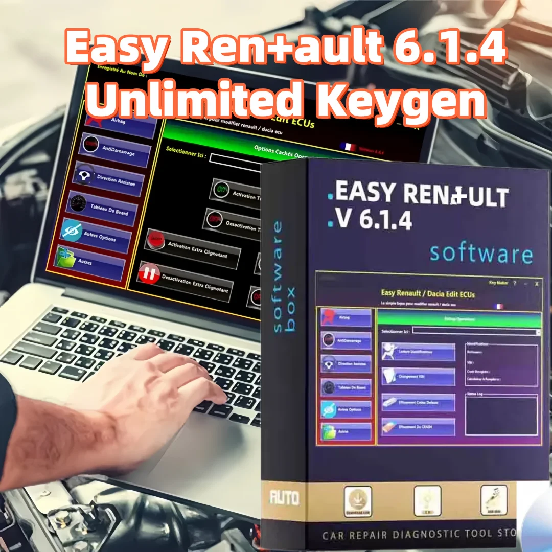 

Easy Ren+ault 6.1.4 Программное обеспечение для ключей Maker Edit Ecu для программатора Clear Crash Airbag Card Keys UCH Cleaner РАБОТА с инструментами RenolinK