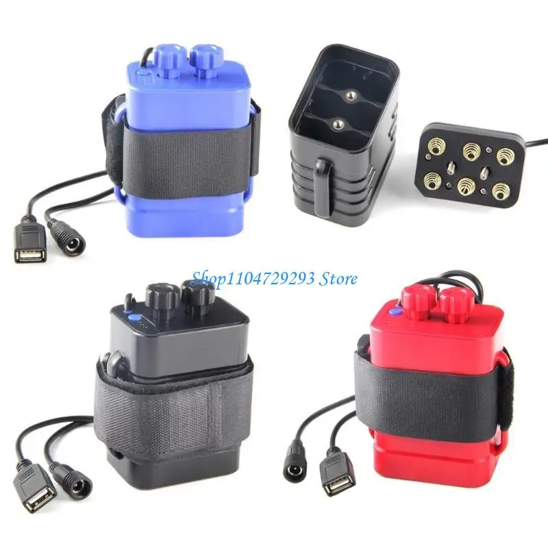 8.4V USB 5V 6x 18650 Battery Storage for Case Box For Bike LED Light Cell
