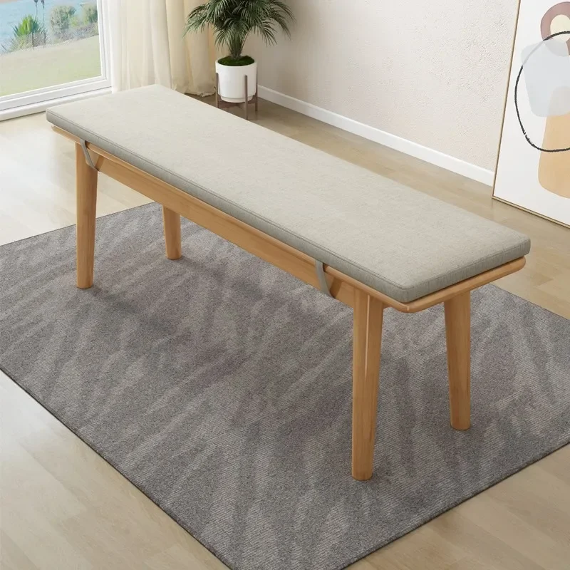 The product can be customized. Solid wood bench living room dining table modern and simple