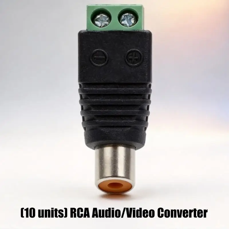 R53C Universal Male Plug to Video Screw Terminal Cable Sound Adapter Supports 1080P High Clear Stable Transmission