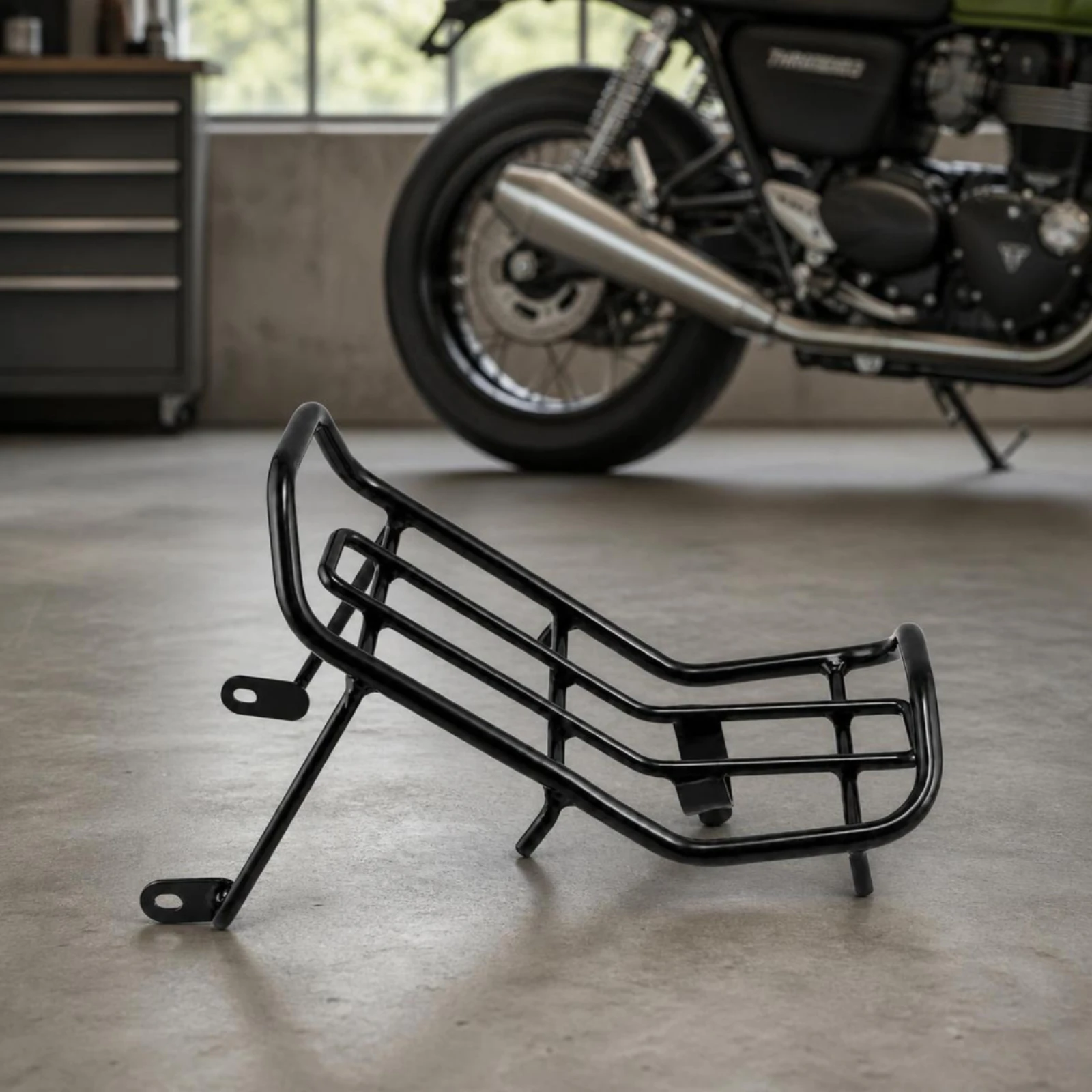 Motorcycle Rear Luggage Rack Matte Black Rear Cargo Rack with Mounting Brackets Motorcycle Luggage Carrier Pipeline Welded