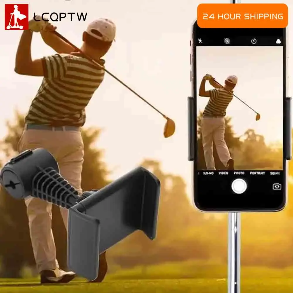 Golf Swing Training Recording Videotaping Aids Cellphone Fixing Holder ABS Clip Stand Bracket for Alignment Stick Golf Part