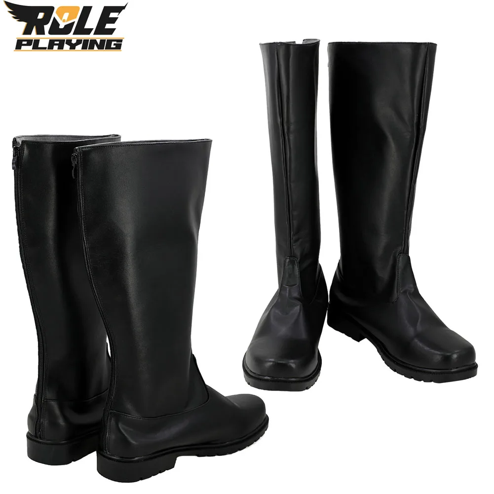 ハンコスソロコスプレ黒靴ブーツ映画宇宙戦闘ハロウィンコスチューム靴カーニバル靴男性用大人変装小道具