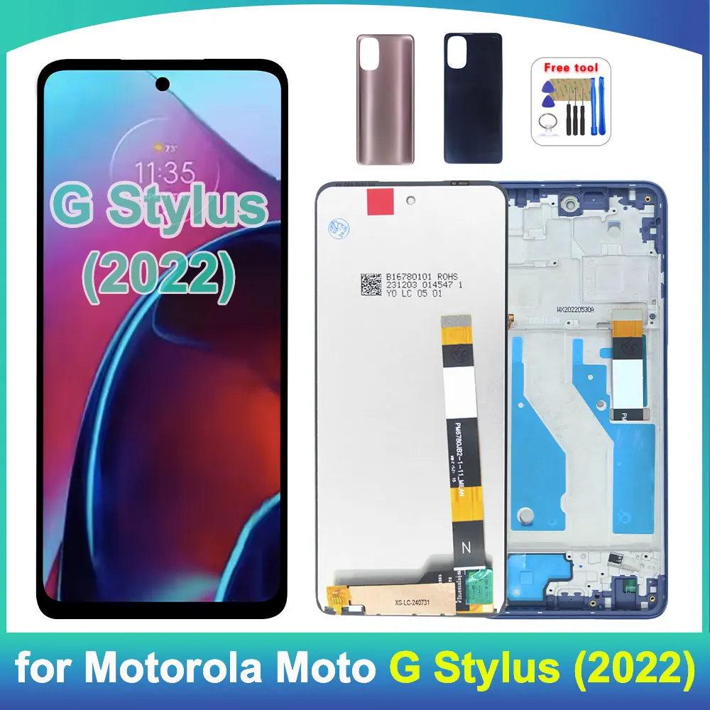 Pantalla LCD de 6,8 pulgadas para Motorola Moto G Stylus 5G 2022, montaje de digitalizador con pantalla táctil de marco para Moto G Stylus 5G 2022 XT2215