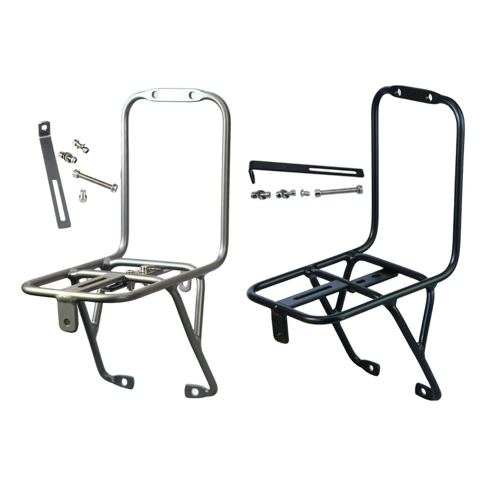 

Bicycle Front Cargo Rack Durable Aluminum Practical Pannier Carrier for V Brake Folding Bike Camping