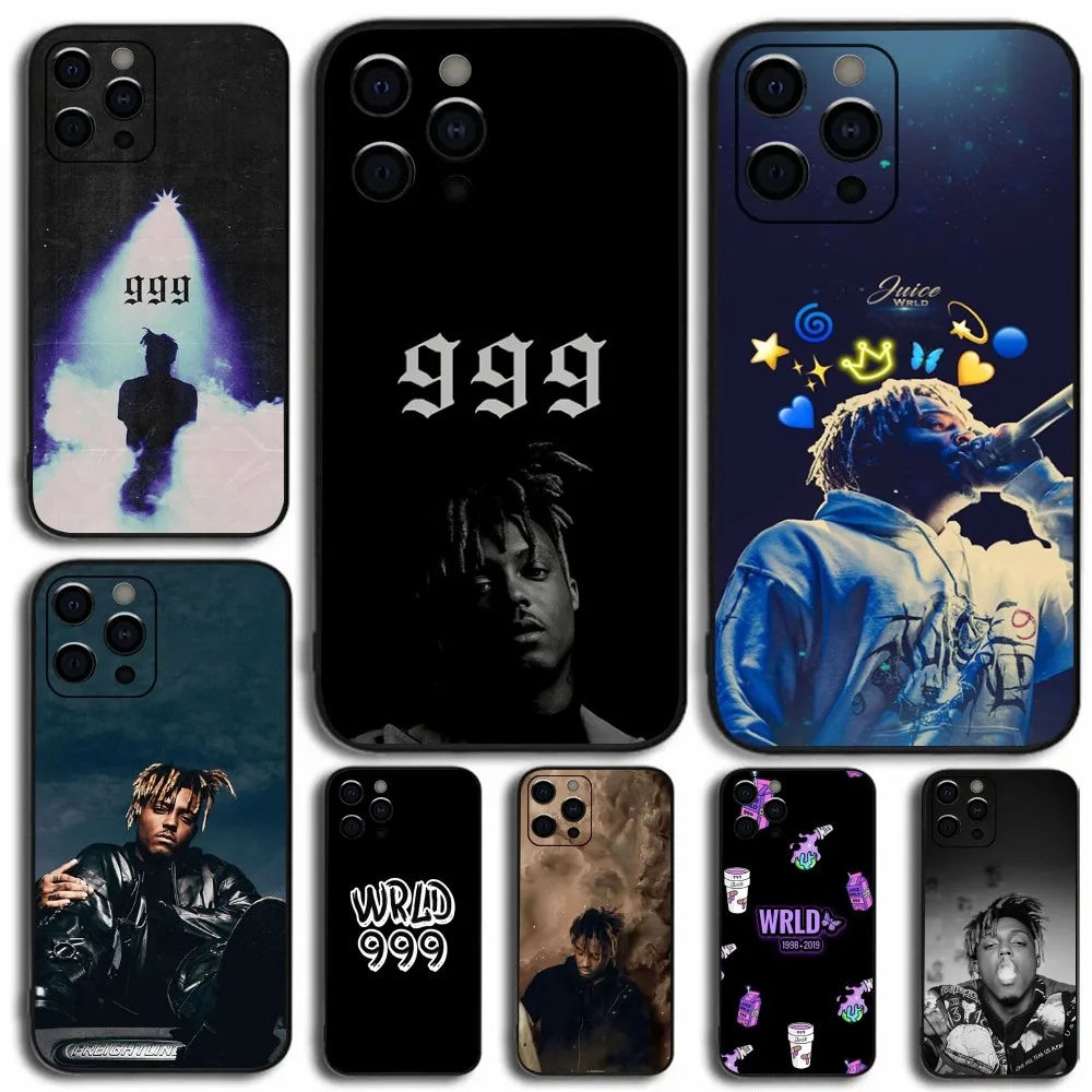 Hip Hop J-Juice Wrld Phone Case For Apple iPhone 15,14,13,12,11,Pro,X,XS,Max,XR,Plus,Mini Soft Black Cover