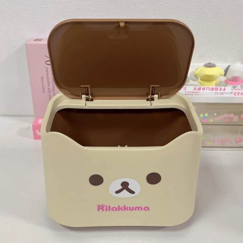 

Rilakkuma Storage Box Y2K Free Assembly ABS Cute Cartoon Anime Bedside Desktop Storage Box Garbage Bin Oversized Car Box New