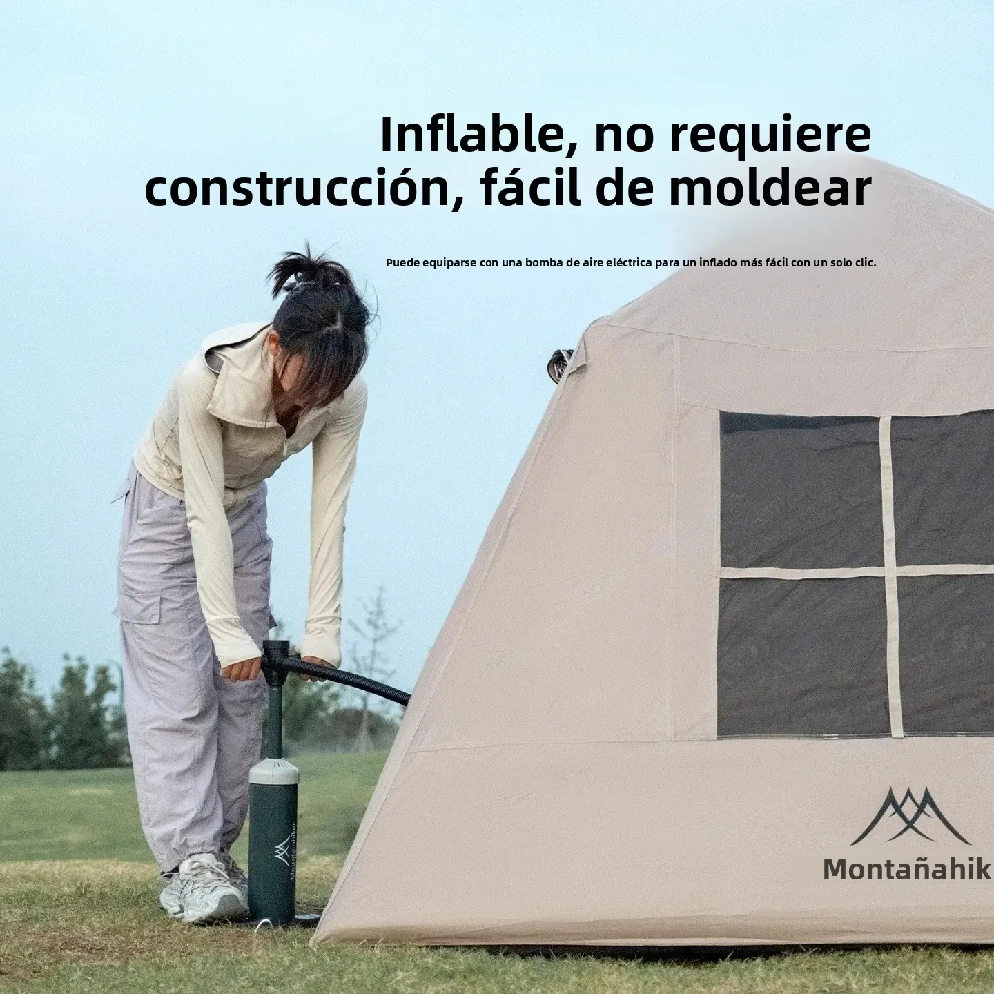 Carpa de Camping Inflable Automática 2026, Diseño de Sombrero Pequeño, Tela de Columna de Aire de Seis Capas para Exteriores, Fácil de Instalar, Refugio Portátil