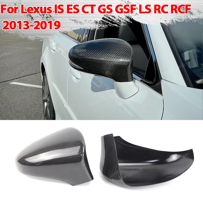 

Real Carbon Fiber Side Mirror cover Cap add-on Sticker for Lexus IS ES CT GS GSF LS RC RCF 2013-2019