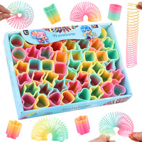 48Pcs Rainbow Magic Spring Toys Box Packaging for Kids Birthday Party Favors Goodie Pinata Fillers Boys Girls Christmas Gifts