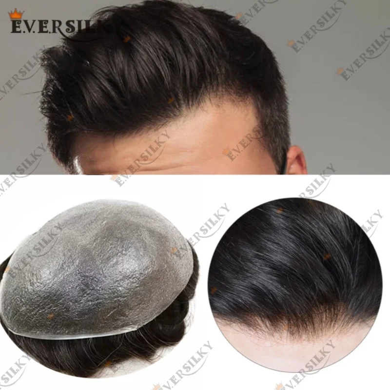 

Натуральный парик для мужчин с естественной линией роста волос, толщина кожи 0.02-0.03 мм, модель 550 # 1b10 # 1b30 # 1b40 Черно-серо-коричневый протез для волос из 100% натуральных человеческих волос