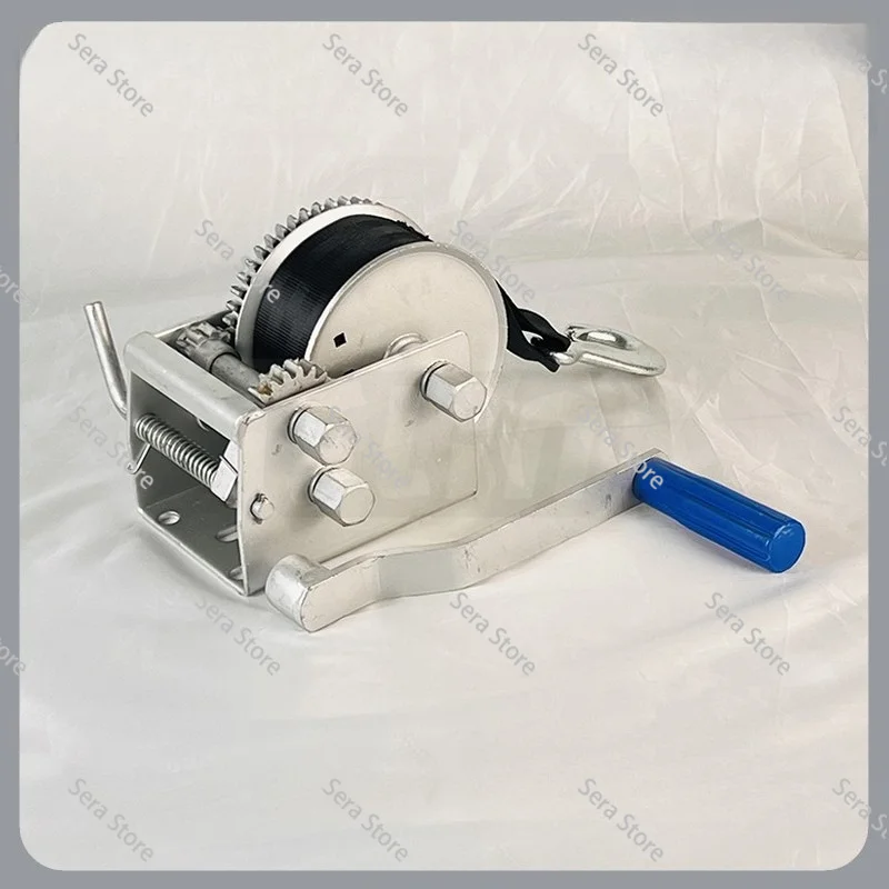 Two-Speed Hand Crank Winch 900KG 2.6T Boat Trailer Winch with Webbing Strap