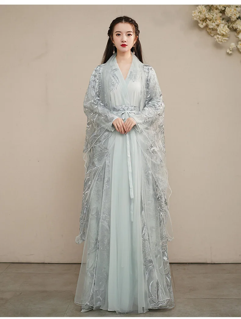 Женский костюм для народных танцев Hanfu, традиционный костюм китайской сказочной страны, сценический костюм принцессы старой династии Хань