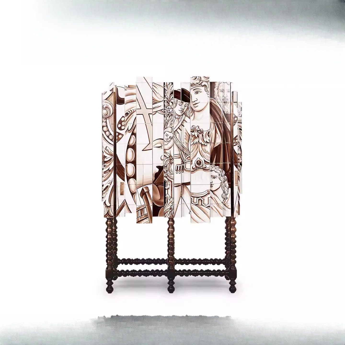 Painted wine cabinet display cabinet solid wood storage side cabinet