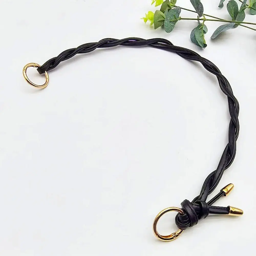 2pcs PU Leather Shoulder Bag Strap Double Braid Detachable Strap Braided Rope Handles Durable Material Braided Design Purse Belt