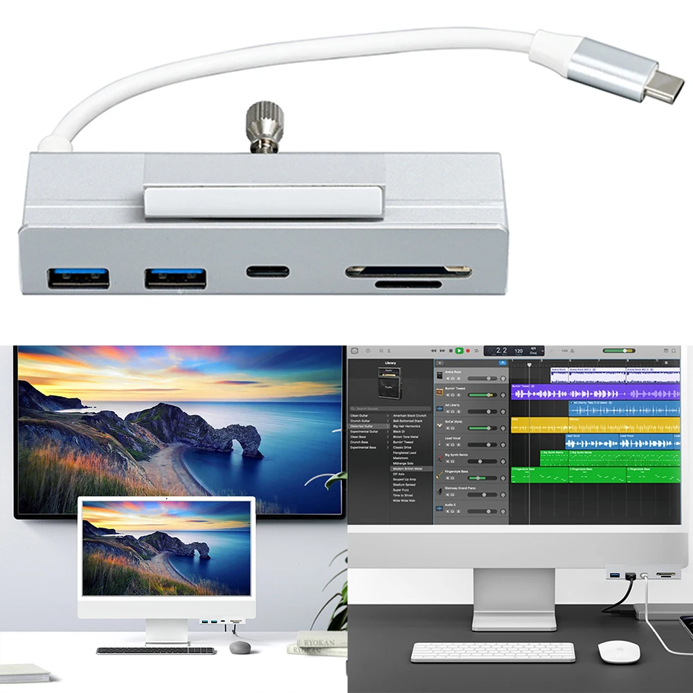 5 in 1 Multiport Hub USB3.1Gen2 10Gbps USB C Dock SD TF Card Reader 2 USB-A+1 USB-C Ports for PC Laptop for 2021 IMac 24 Inch