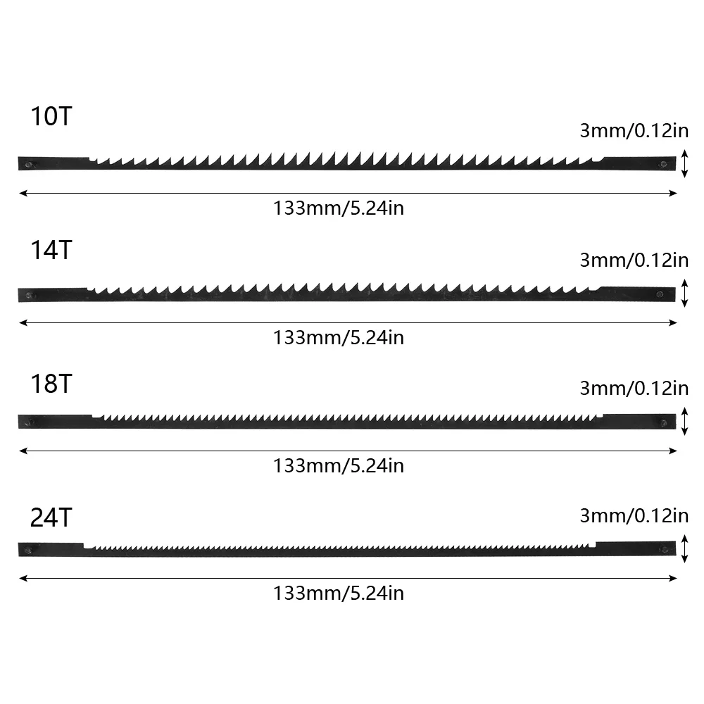 Carbon Steel Scroll Saw Blade High Toughness Fine Cut Craft Strong Hardness Fretsaw Blade With Pin 10/14/18/24 T For Woodworking