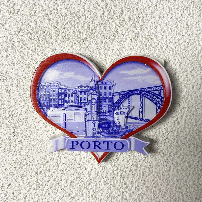 

Europe Portugal Porto Fridge Magnet with Dom Luís I Bridge, Historic Buildings & Boats, Cute Home Decor Room Decoration