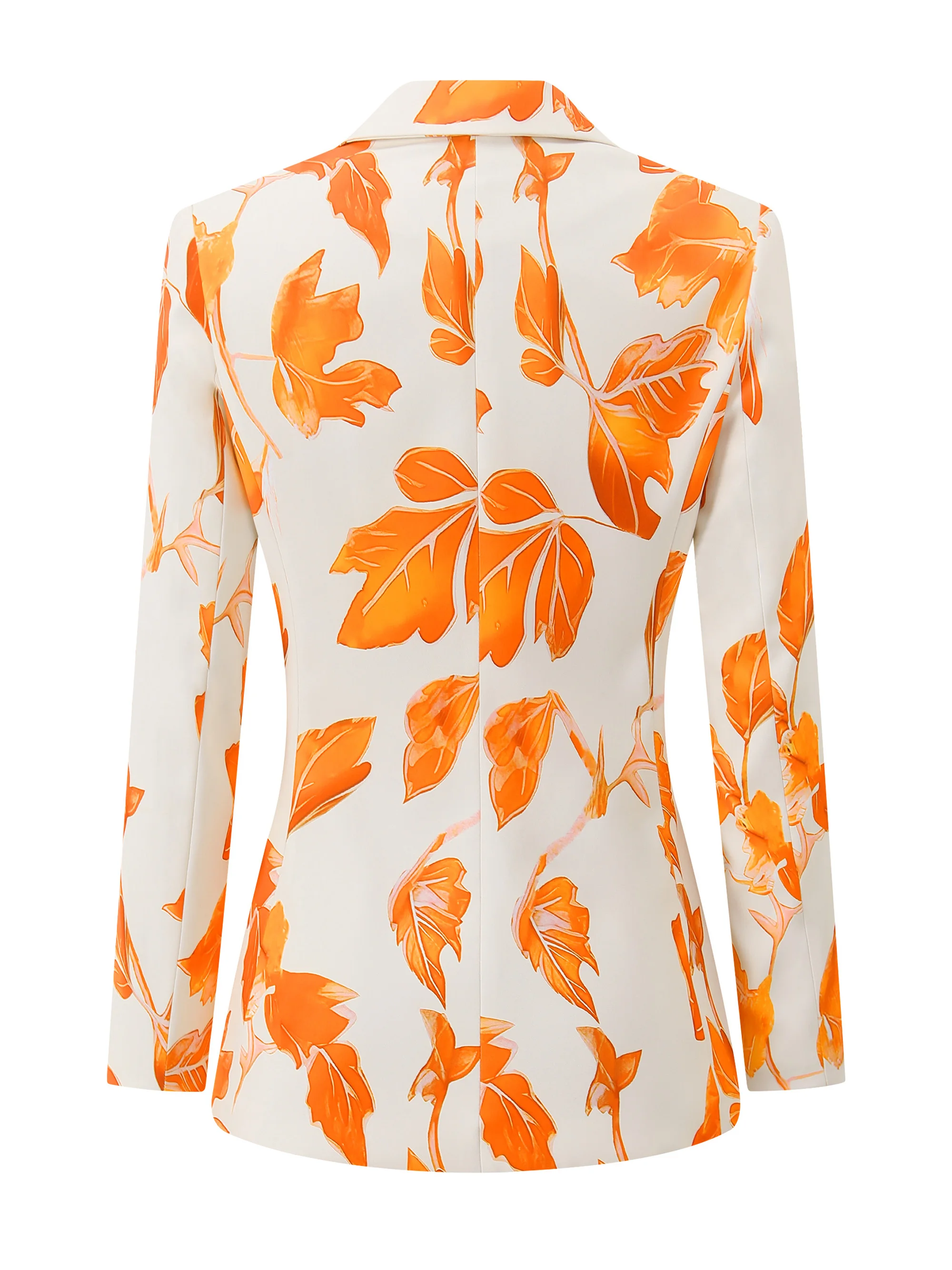 Eleganter Langarm-Blazer mit Blätter-Print für Damen – schicke Jacke mit Taschen, stilvolle Oberbekleidung