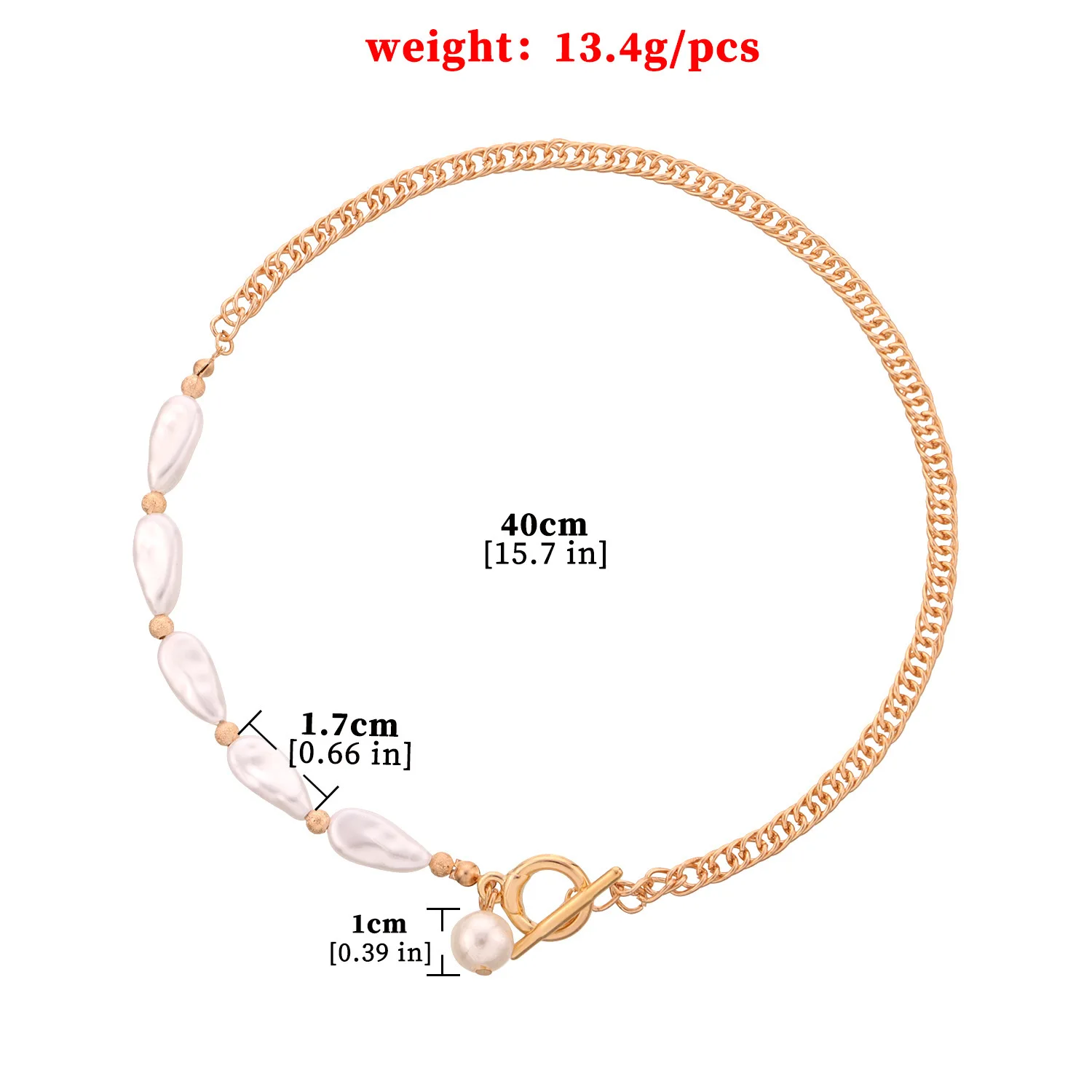Stylish and simple OT buckle water drop pearl necklace women, versatile short sweater necklace