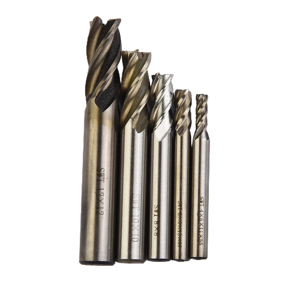 4 Flutes End Mill Equipment Set Tool Cutter Drill Bit High speed steel Machine Metalworking Milling Industrial