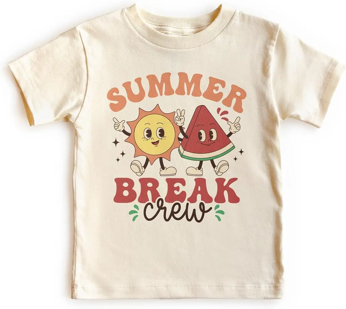 Retro Summer Break Crew  - Watermelon Fruit & Sunshine Matching  For Boys And Girls Last Day Of School - Boho