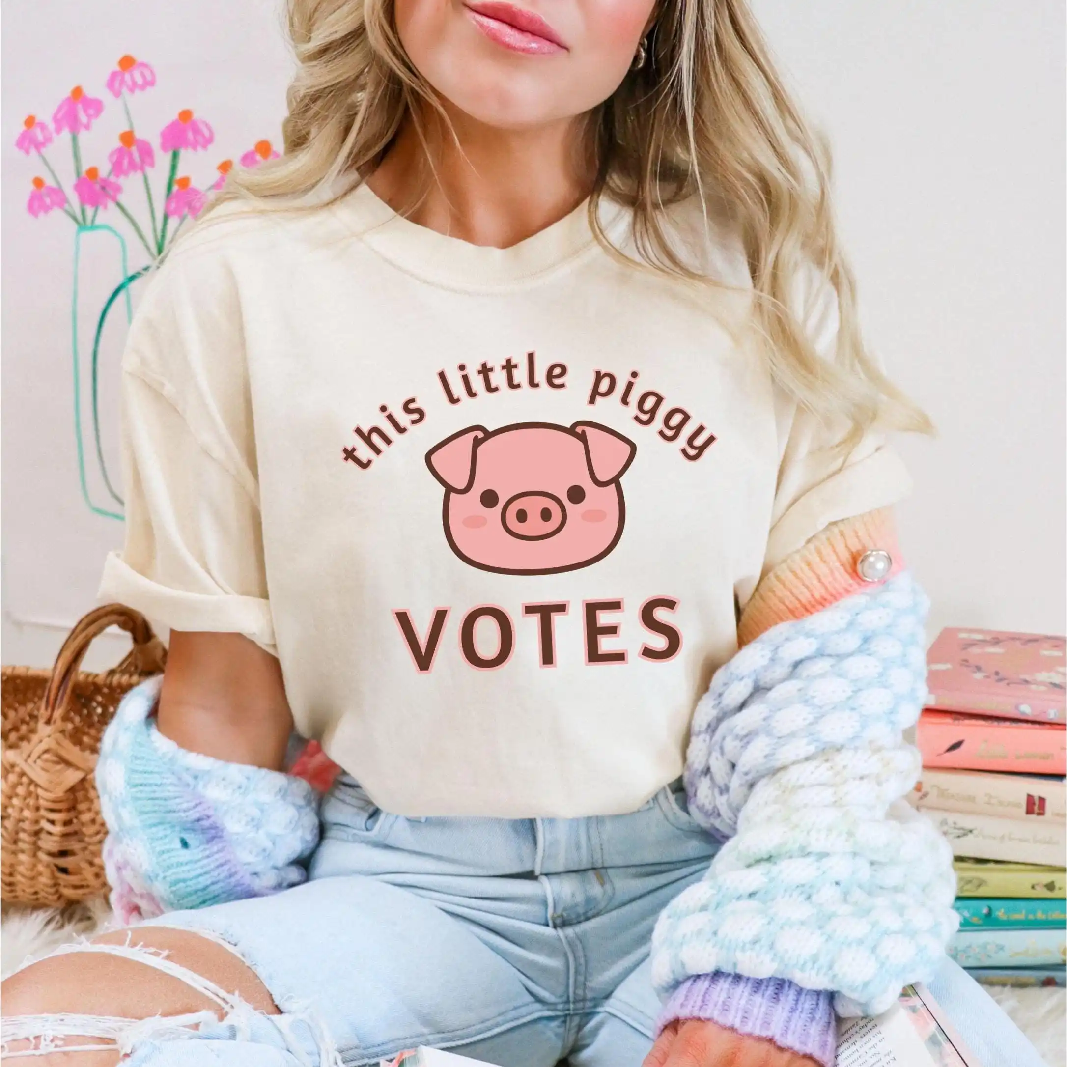 Quiet Piggy Tee Shirt Radical Feminist TShirt Foxtrot Delta Tango Eat The Rich T-shirt