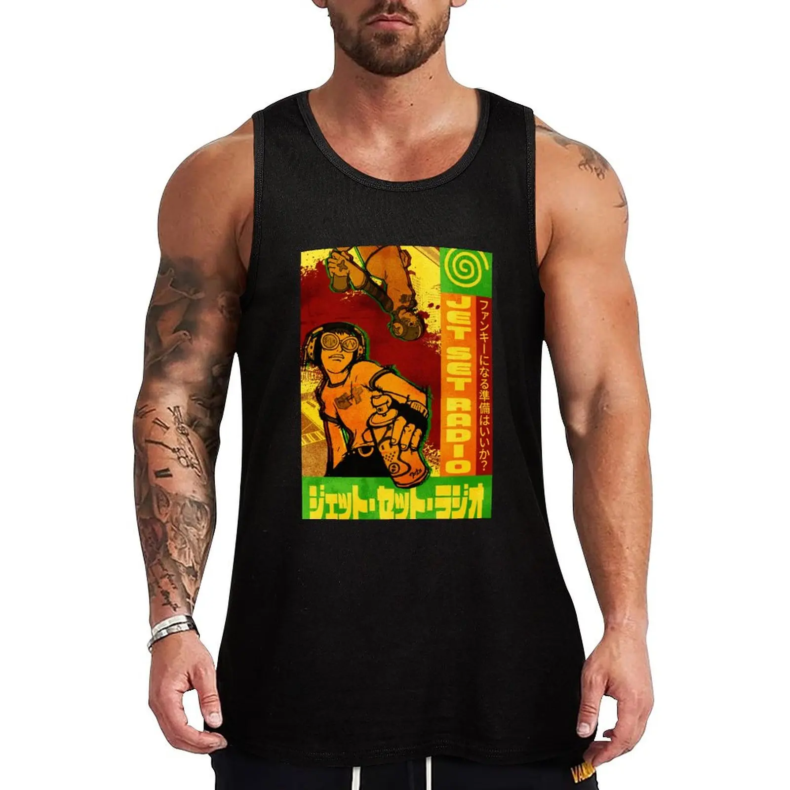 Jet Set Radio Vintage Japanese Poster Tank Top Durable Stretch Tank Top Casual Athletic Sleeveless