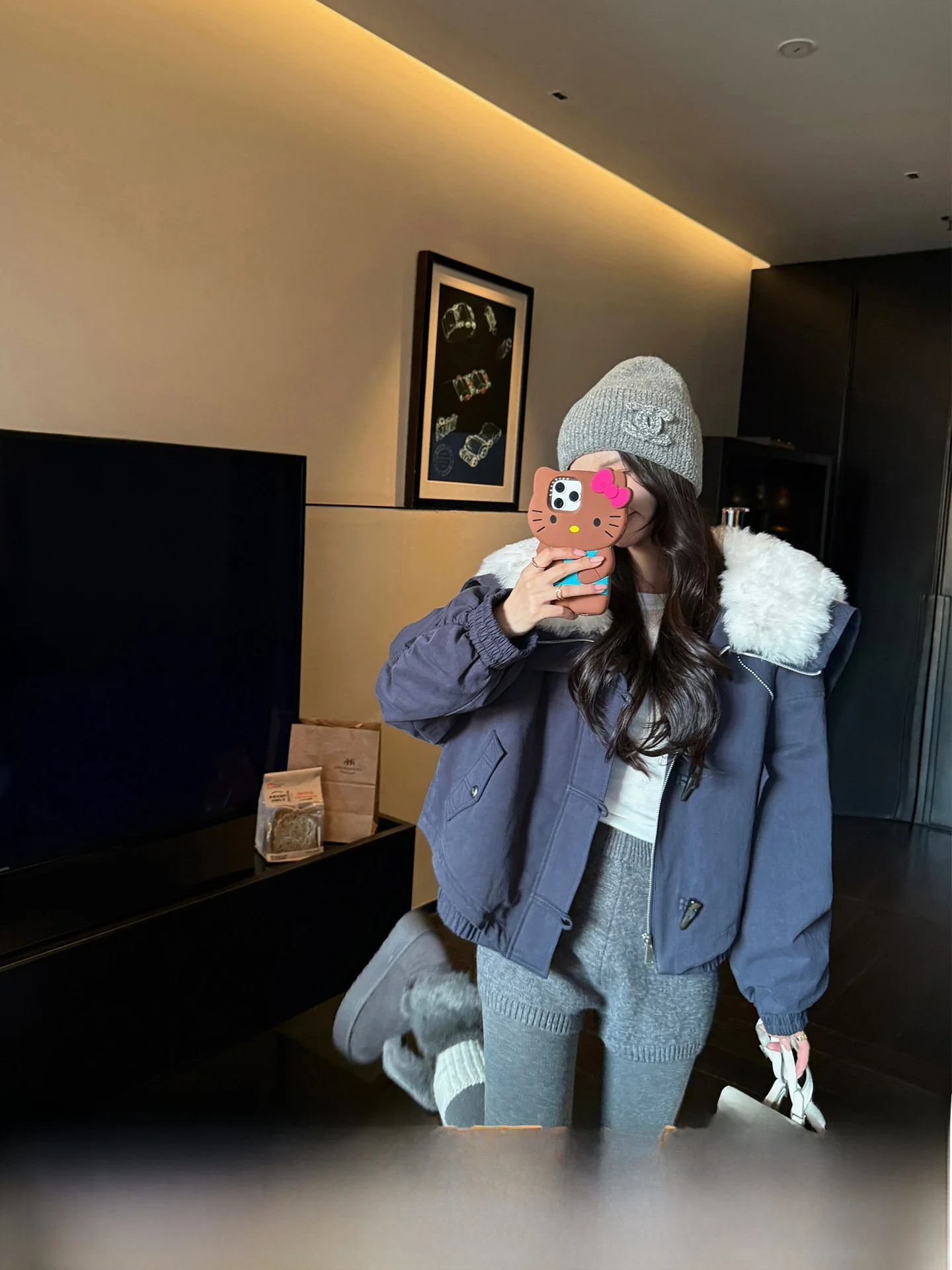 

Женское пальто Nordic Jazz Young Sle из натурального меха овчины и гусиного пуха, теплый цельнокроеный мех, длинное, на молнии, модель ort