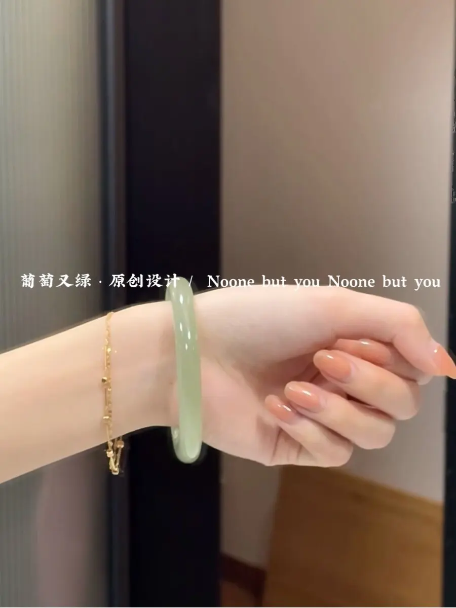 

Myanmar jadeite blue and white jade bracelet ice bracelet sapphire clear water women's jewelry