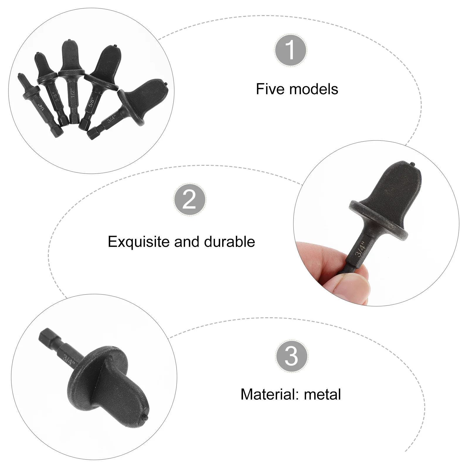 

5Pcs Copper Tube Expander Complete Pipe Flaring Tool Durable Repairing Accessories for Refrigeration Air Conditioner Maintenance