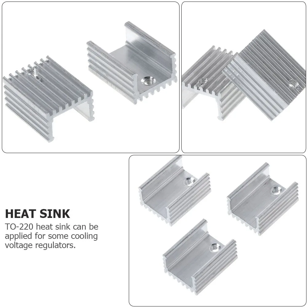

10pcs Heat Sink Aluminum High-Performance Cooling For Voltage Regulator To-220 Insulation Kit Metal Cooler Fin
