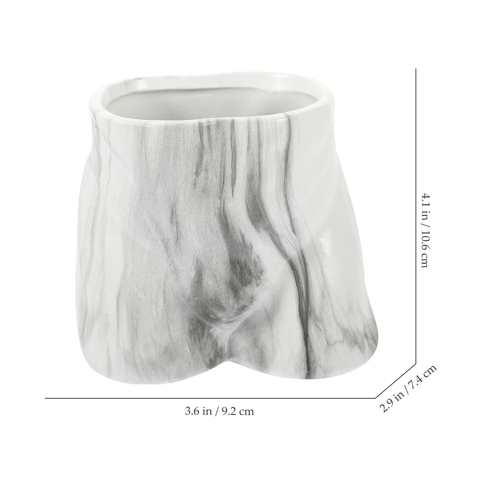 Artistic Marble Finish Ceramic Vase Elegant Flower Display Vase for Home Decor Office Desk Balcony Shopping Mall Exhibition