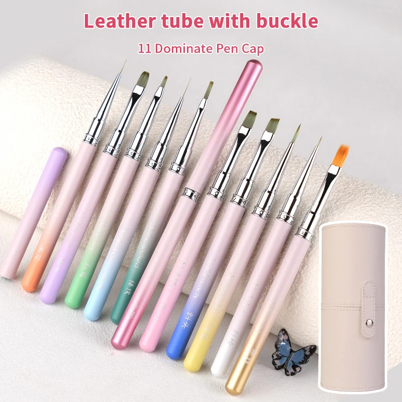 

1 шт., градиентная металлическая ручка, кисть для дизайна ногтей, треугольный рисунок, линия рисования, ручка, лайнер, инструменты для французского маникюра