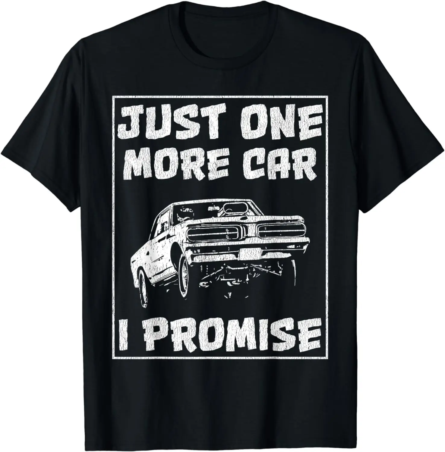 

Just One More Car I Promise Women's Crew Neck Casual Short Sleeve Vintage Summer Graphic T-Shirt