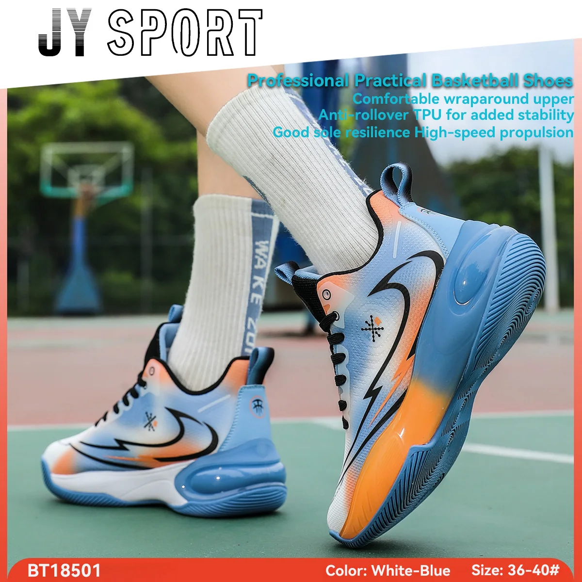 

2024 New Kids Basketball Shoes Breathable Cushioning Child Sneakers Rebound Anti-slip Sport Shoes for Children Teenagers