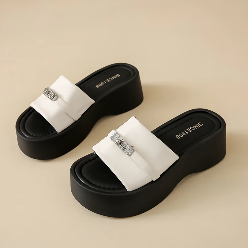 

Women's 6CM Platform Soft House Slippers Breathable Lightweight Non-Slip Comfortable Indoor Outdoor Trendy Sandals