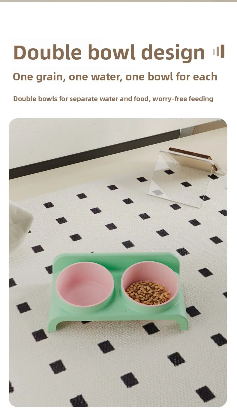 Höhenverstellbarer Doppel-Futternapf für Hunde & Katzen, Erhöhtes Futter- & Wassernapf-Set, Ergonomisches Nackenschutz-Fütterungszubehör – Detail 4