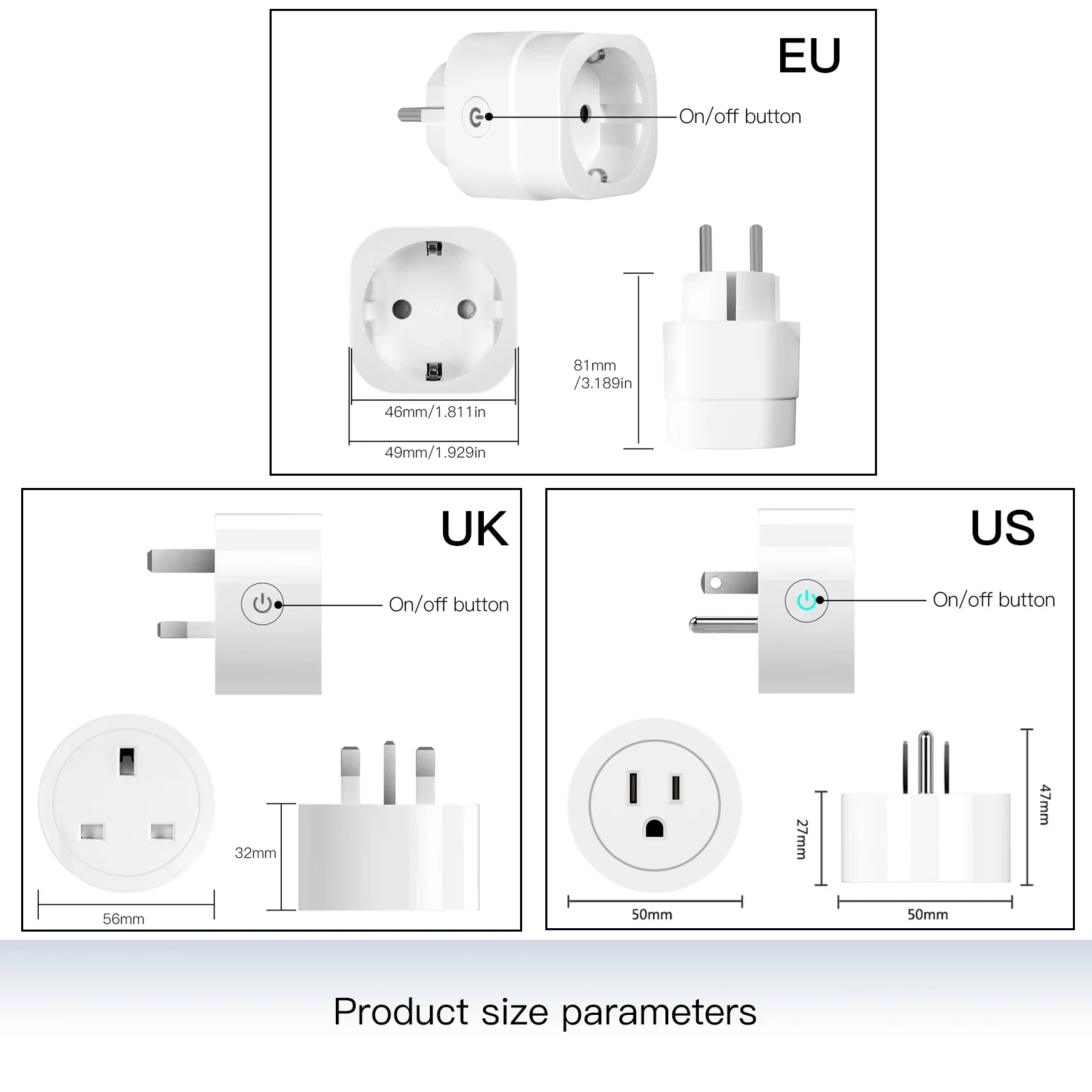 MOES WiFi Smart Power Socket Plug Brightness Adjust Timer For Tuya Smart Life App,Amazon Alexa Google Voice Control EU/UK/US