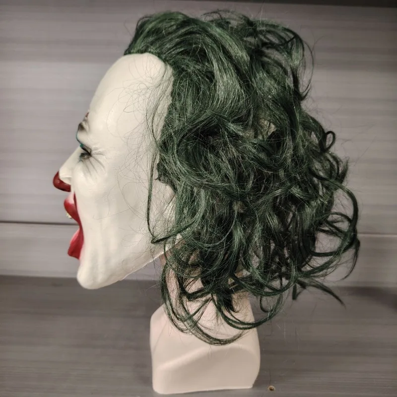 قناع المهرج اللاتكس كامل الرأس سخيف المهرج زي مضحك مسرح حفلة تأثيري الدعامة لأحداث الهالوين NPC لعب الأدوار