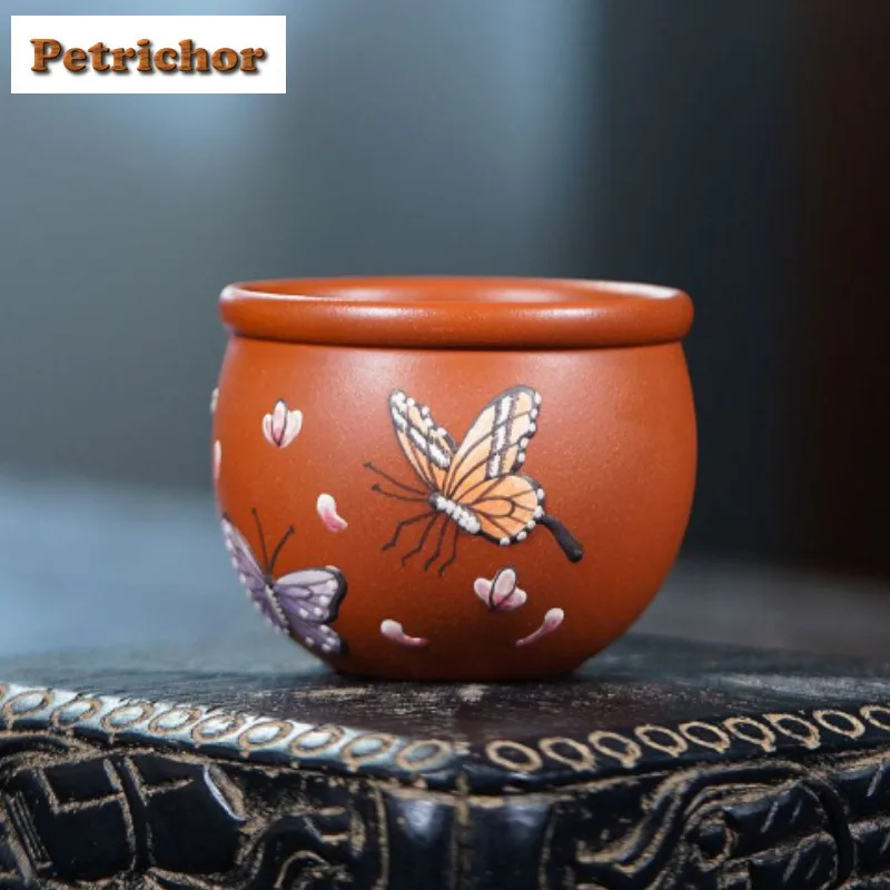 

190 мл Исин Цзыша Бабочка Танец в воздухе Чайная чашка Древняя чайная чаша Кружка Чайная дегустация Ароматная чашка Чазан Мастер Чашки Кафе