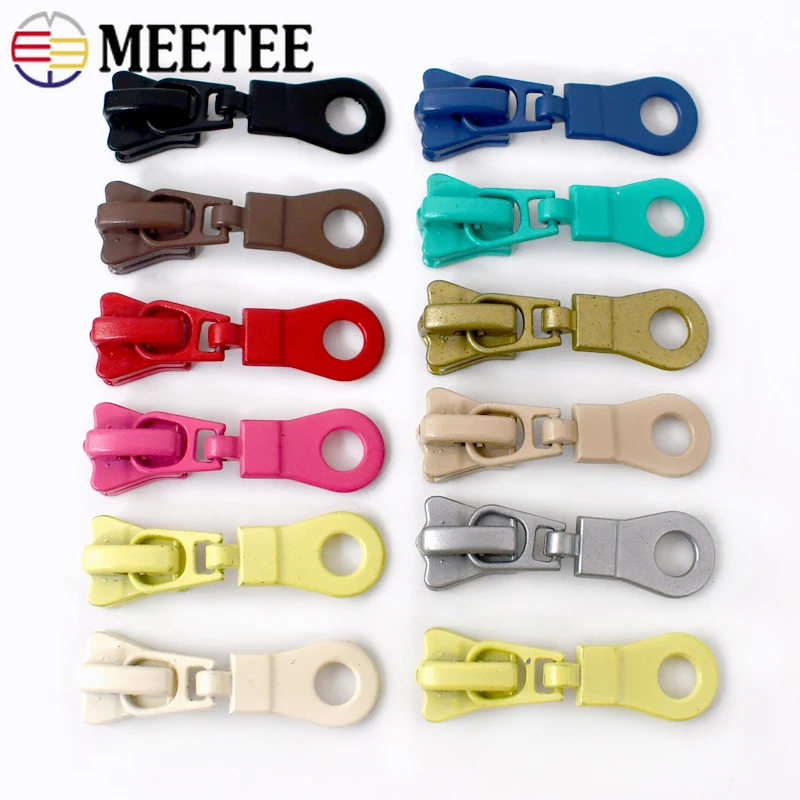 1/2/3/4/5Yards Meetee 5# Resin Zippers Tape with Zipper Slider Down Jacket Zip Puller Decor Cabbage Zips Coil Long Chain Sewing