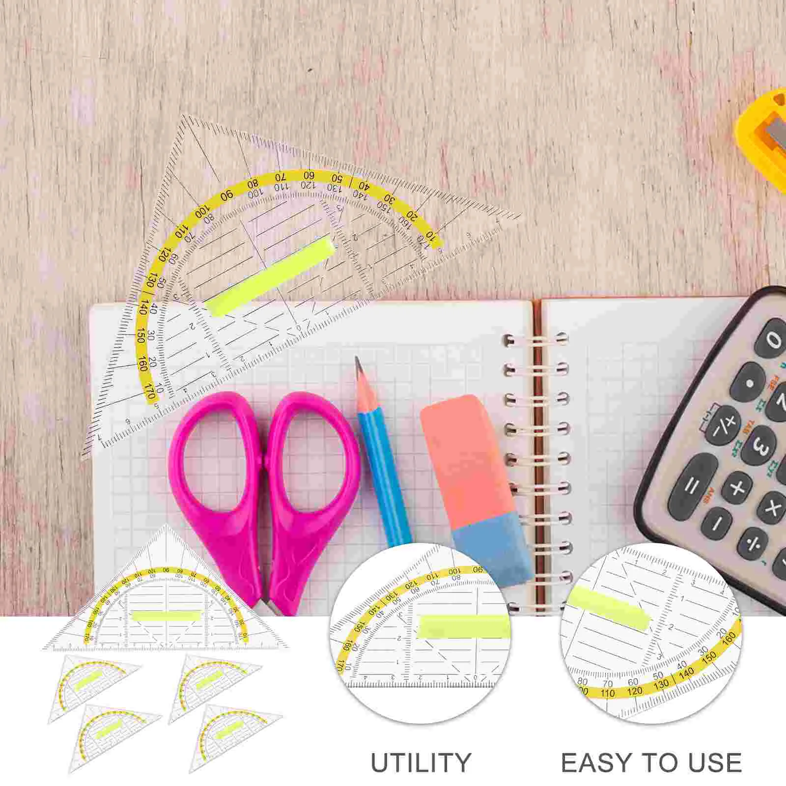 5pcs Measuring Rulers Plastic Triangle Rules Triangle Rulers Measurement Tools ruler painting set plastic ruler