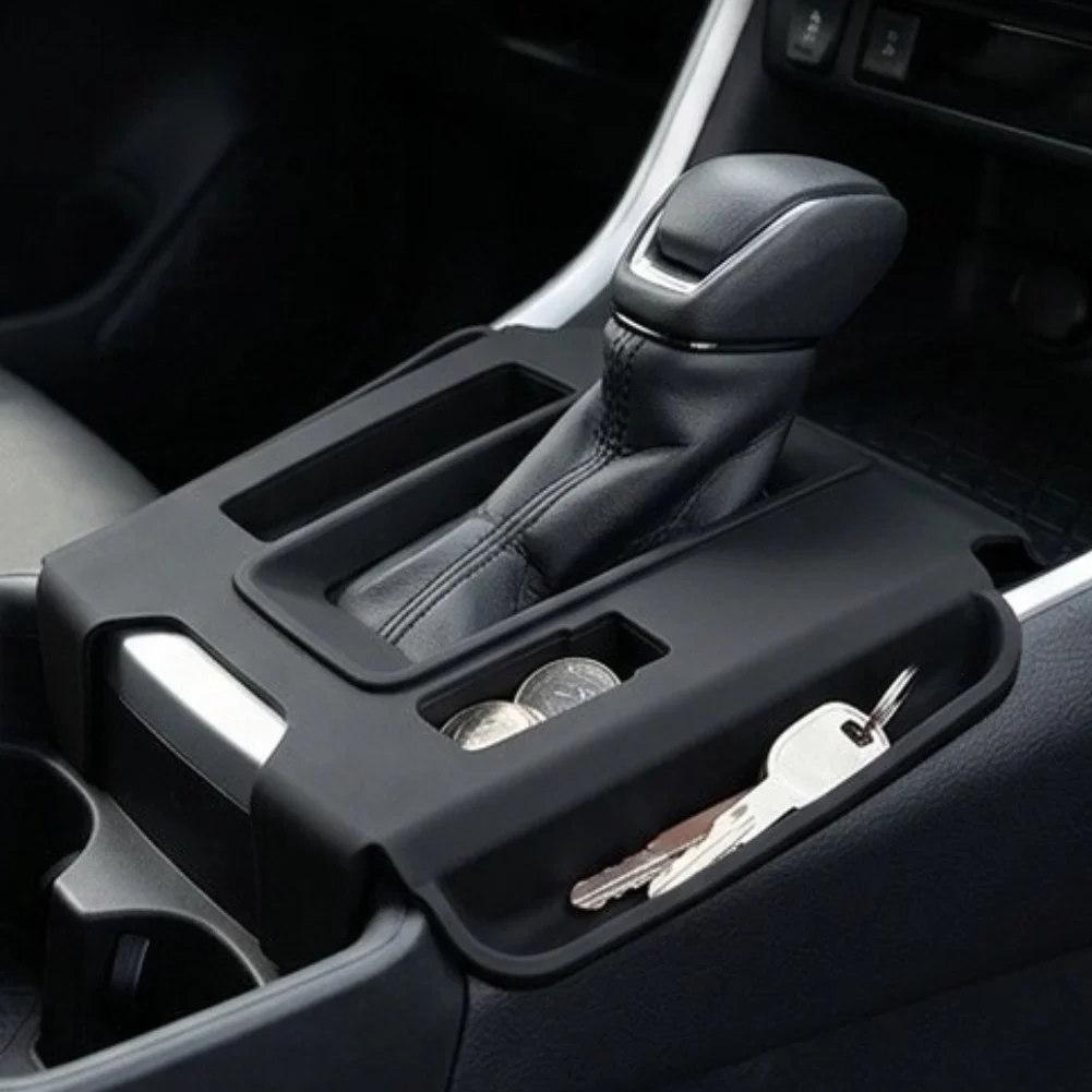1Pc Silicone Gear Shift Panel Frame Cover With Pockets For Mazda 2026 2027 Center Console Trim Interior Accessories