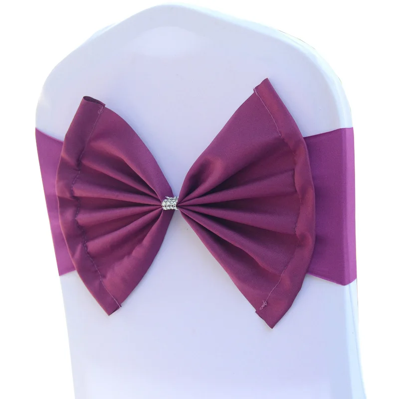 Chair Sashes Tie Satin Knot Cover Back Ribbon Rustic Seat Belt Bow For Hotel Banquet Wedding Party Event Kindergarten Decoration