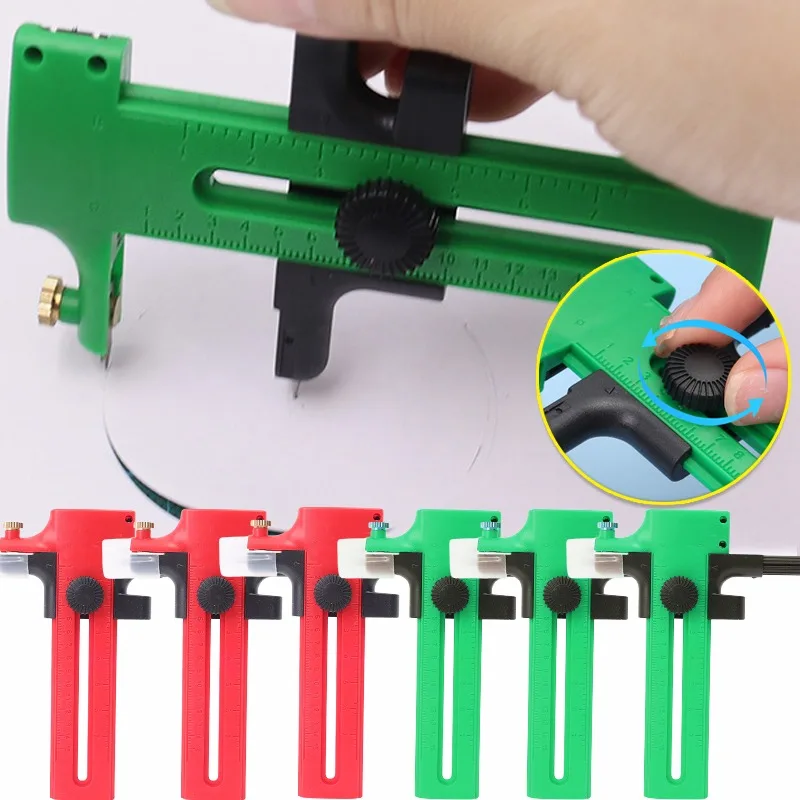 

Регулируемый круглый режущий инструмент, круговой резак для рукоделия, скрапбукинга, изготовления ткани, резак для крафт-бумаги, диаметр 2-15 см, круглые резцы