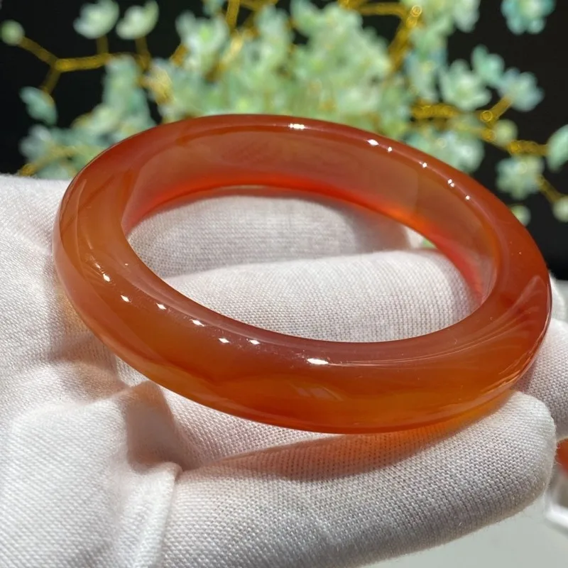 New Ice-through Orange-red Agate Bracelet, Trendy Daily Jewelry