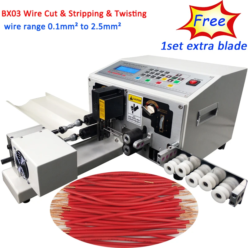 HS-BX03 6mm² Automatic Wire Stripping Machine Factory Direct Cable Peeling & Cutting Tool with Extra Blade Set (110V/220V)