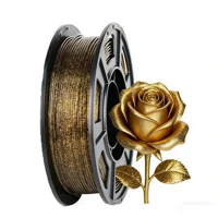 Filamento para impresora 3D Galaxy Glitter PLA, filamento para impresión 3D de 1,75 mm, regalo de San Valentín, negro con purpurina dorada, 250 g, bobina